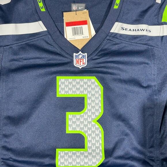 Seattle Seahawks Russell Wilson Jersey #3 Nike On Field Womens Large Blue Green - Picture 2 of 6